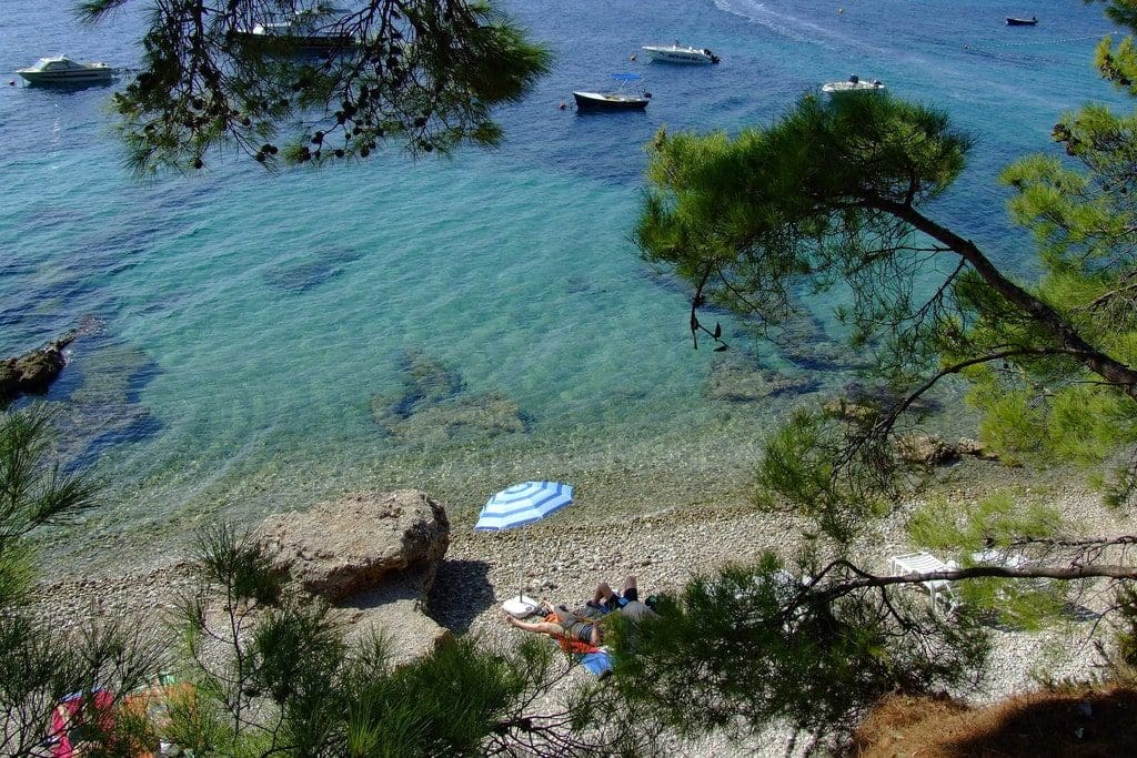 Beach in Bol, Croatia by Gravitat-Off