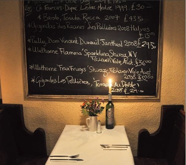Andrew Edmunds Restaurant Soho London